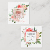 赤面ピンク水色バラベビーノートカード ノートカード (正面/裏面)