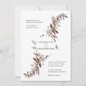 赤面ピンク水色フローラバラ結婚ズ 招待状 (正面)