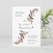 赤面ピンク水色フローラバラ結婚ズ 招待状 (スタンド正面)