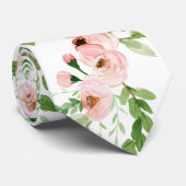 赤面ピンク水色フローラ結婚ズ ネクタイ (ロール)