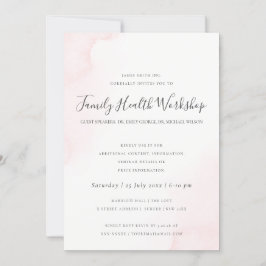 赤面ピンク水色ブラシストローク作業イベント 招待状