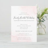 赤面ピンク水色ブラシストローク作業イベント 招待状 (スタンド正面)