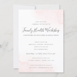 赤面ピンク水色ブラシストローク作業イベント 招待状