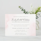 赤面ピンク水色ブラシストローク作業イベント 招待状 (スタンド正面)