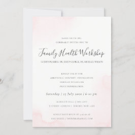 赤面ピンク水色ブラシストローク作業イベント 招待状