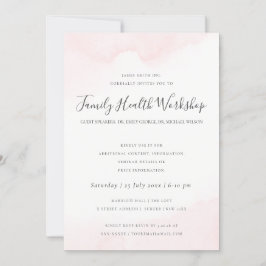 赤面ピンク水色ブラシストローク作業イベント 招待状