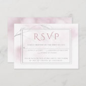 赤面ピンク水色洗浄グレーウィロー 出欠カード (正面/裏面)