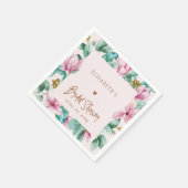 赤面ピンク水色銅グリッターブライダルシャワー スタンダードカクテルナプキン (角)