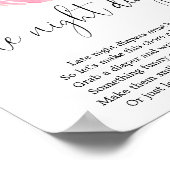 赤面ピンク深夜おむつ赤ちゃんシャワーゲーム ポスター (角)