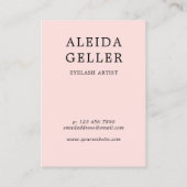 赤面ピンク渦巻形のスクリプトラッシュアーティストアフターケア 名刺 (裏面)