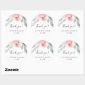 赤面ピンク灰色のフローラシンプルのエレガント好意 ラウンドシール (シート)