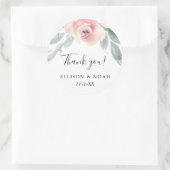 赤面ピンク灰色のフローラシンプルのエレガント好意 ラウンドシール (バッグ)