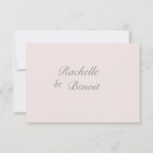 赤面ピンク灰色の大理石モダン結婚式の出欠 招待状 (裏面)