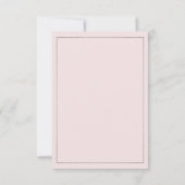 赤面ピンク灰色フローラカップル写真RSVP 招待状 (裏面)