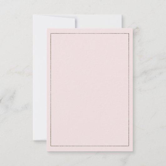 赤面ピンク灰色フローラカップル写真RSVP 招待状 (裏面)