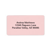 赤面ピンク無地の色 ラベル (正面)