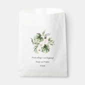 赤面ピンク熱帯フローラ結婚式の引き出物 フェイバーバッグ (正面)