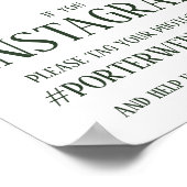 赤面ピンク熱帯フローラInstagramサイン ポスター (角)