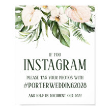 赤面ピンク熱帯フローラInstagramサイン