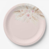 赤面ピンク熱帯紙プレート ペーパープレート (正面)