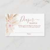 赤面ピンク熱帯赤ちゃんシャワーおむつラッフルカード エンクロージャーカード (正面)