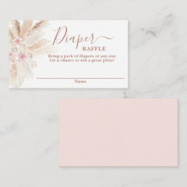 赤面ピンク熱帯赤ちゃんシャワーおむつラッフルカード エンクロージャーカード