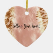 赤面ピンク牛アニマルプリント セラミックオーナメント (正面)