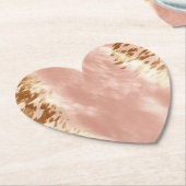 赤面ピンク牛アニマルプリント ペーパーコースター (アングル)