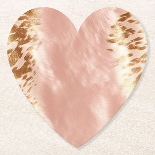 赤面ピンク牛アニマルプリント ペーパーコースター (正面)