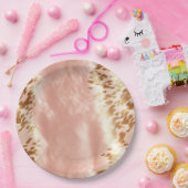 赤面ピンク牛アニマルプリント ペーパープレート (パーティー)