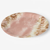 赤面ピンク牛アニマルプリント ペーパープレート (アングル)