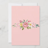 赤面ピンク牡丹とリリーキンセアニェラ誕生日 招待状 (裏面)