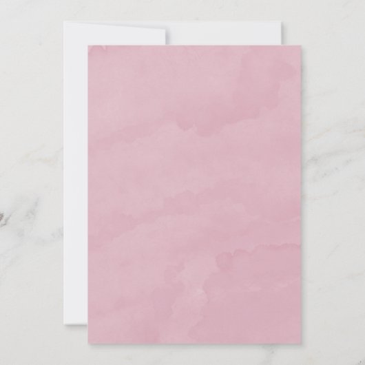 赤面ピンク牡丹と綿の結婚式招待状 (裏面)