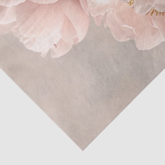 赤面ピンク牡丹と緑の葉デコページ 薄葉紙 (詳細)