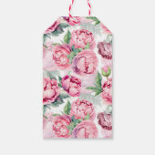 赤面ピンク牡丹の水彩ありがとう ギフトタグ (裏面)