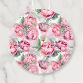 赤面ピンク牡丹の水彩ありがとう フェイバータグ (裏面)