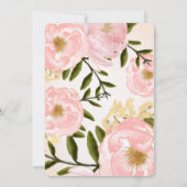 赤面ピンク牡丹ウォーター結婚カラー 招待状 (裏面)