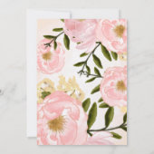 赤面ピンク牡丹ウォーター結婚カラー 招待状 (裏面)