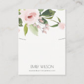 赤面ピンク牡丹フローラウォーター色ネックレスディスプレイ 名刺 (正面)