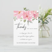 赤面ピンク牡丹フローラ企業のロゴ サンキューカード (スタンド正面)