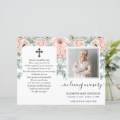 赤面ピンク牡丹フローラ写真葬儀プログラム (スタンド正面)