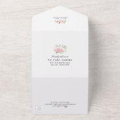 赤面ピンク牡丹フローラ幾何結婚体 オールインワン招待状 (外側)