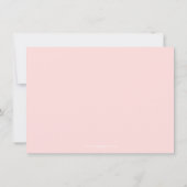 赤面ピンク牡丹ブライダルシャワーゲスト サンキューカード (裏面)