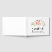 赤面ピンク牡丹結婚フローラ ゲストブック (全面)