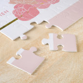 赤面ピンク牡丹 | 私のパーソナライズされた花の女の子 ジグソーパズル (側面)