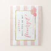 赤面ピンク牡丹 | 私のパーソナライズされた花の女の子 ジグソーパズル (縦)