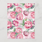 赤面ピンク牡丹QRコード結婚の詳細 エンクロージャーカード (裏面)