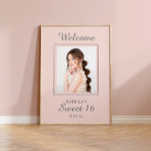 赤面ピンク甘い16ウェルカムネームフォト ポスター