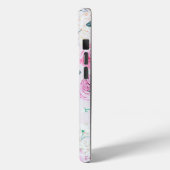 赤面ピンク白フローラボヘミアンヴィンテージダマスク Case-Mate iPhoneケース (裏面 / 左)