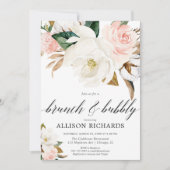 赤面ピンク白色フローラ小豆色の秋分岐腺 招待状 (正面)